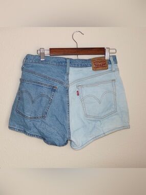 Levi's Two-Tone Blue Denim Cutoff Shorts